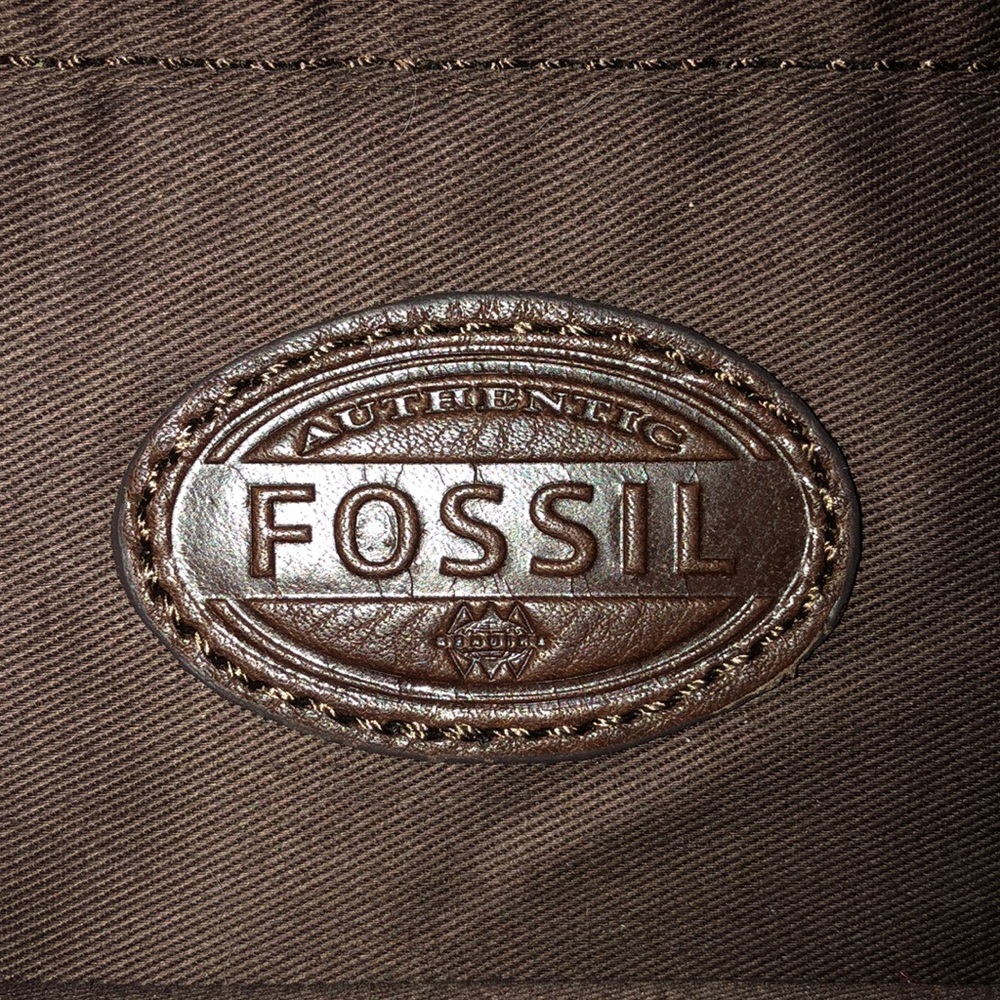 Fossil Dark Brown Leather Messenger Bag - Picture 4 of 5